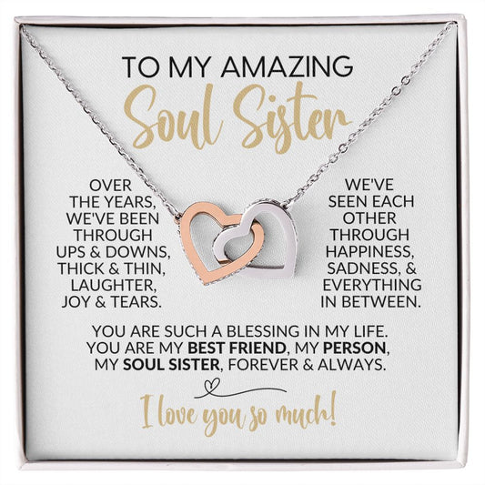 To My Soul Sister | Ups & Downs | Interlocking Hearts Necklace