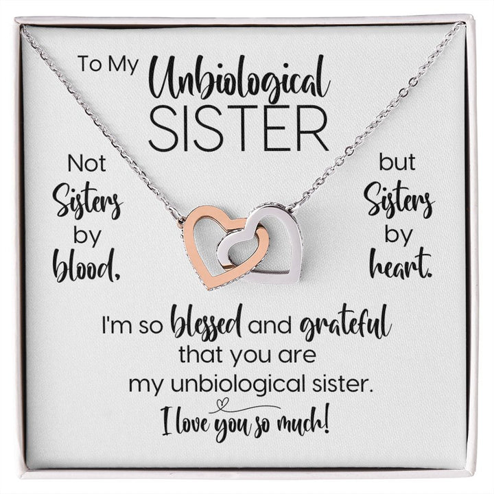 Unbiological Sister Best Friends - Interlocking Hearts Necklace - Labygift