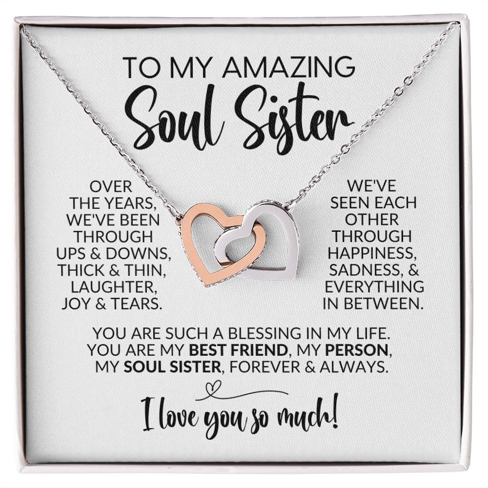 To My Soul Sister | Ups & Downs | Interlocking Hearts Necklace