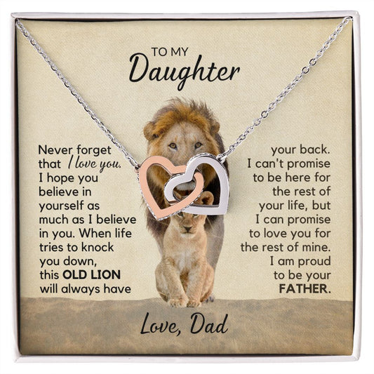 To My Daughter | Proud To Be Your Father | Interlocking Hearts Necklace from Dad