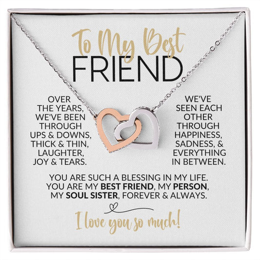 To My Best Friend | Ups & Downs | Interlocking Hearts Necklace