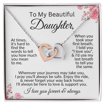 To My Daughter | Most Beautiful Chapter | Interlocking Hearts Necklace