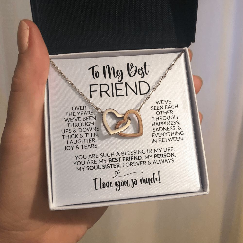 To My Best Friend | Ups & Downs | Interlocking Hearts Necklace