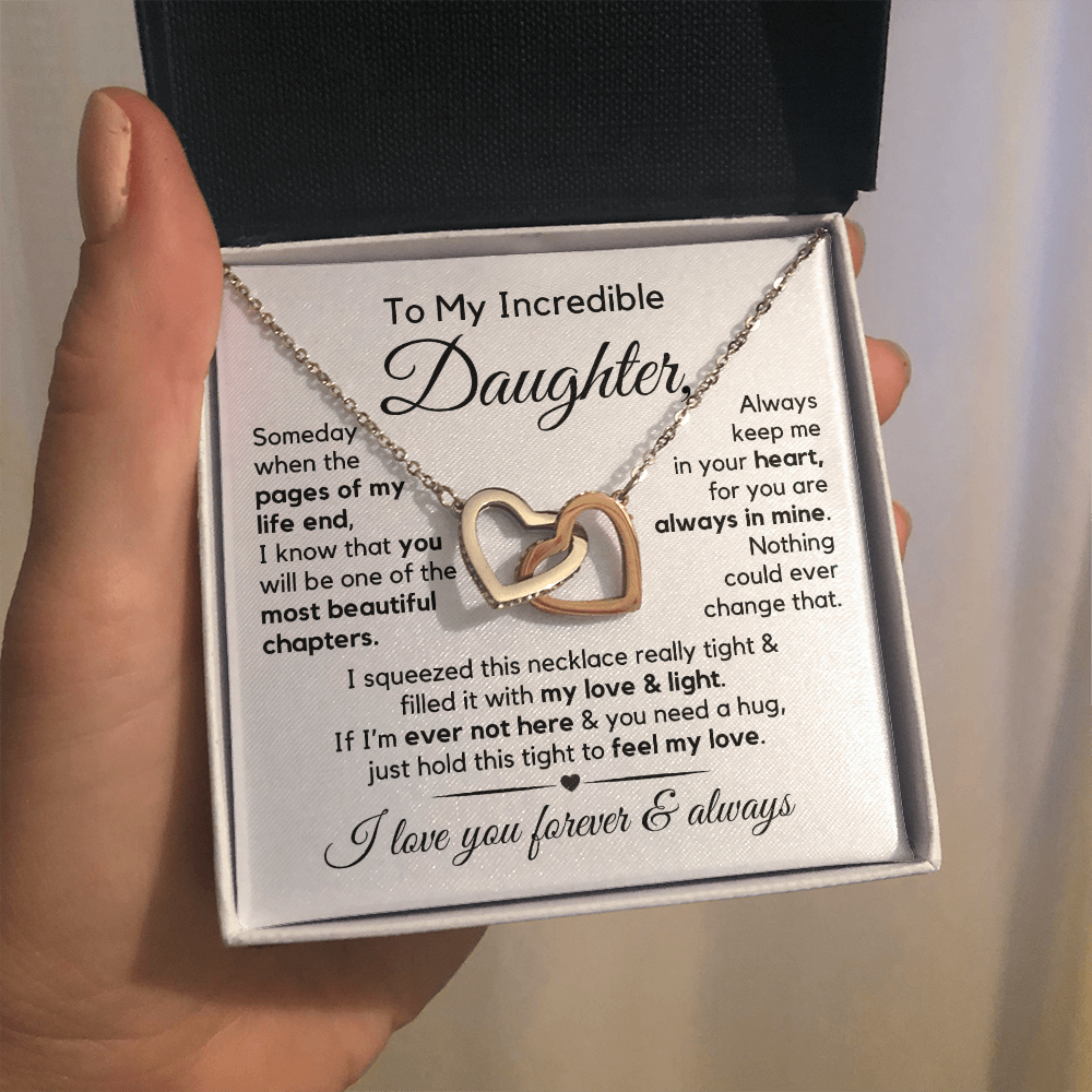 To My Daughter | Most Beautiful Chapter | Interlocking Hearts Necklace