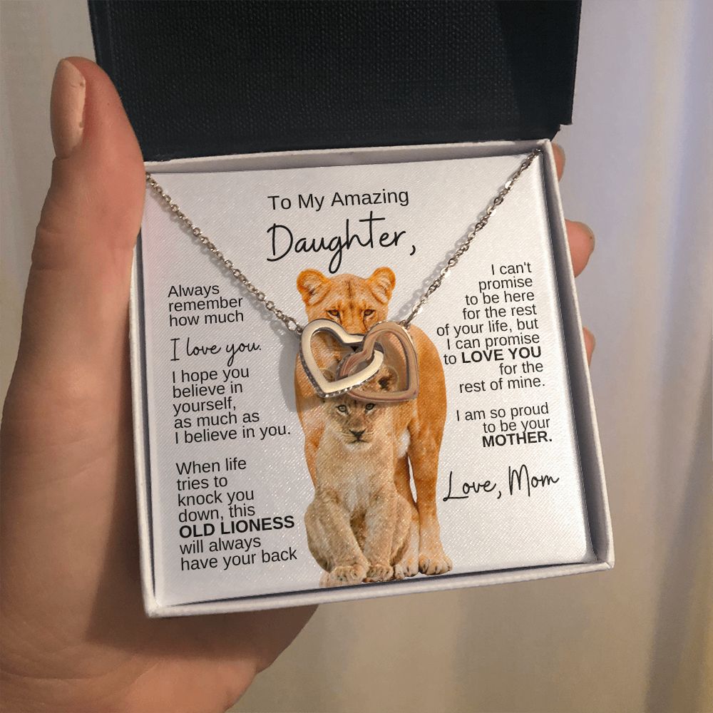 To My Daughter |  Interlocking Hearts necklace from Mom