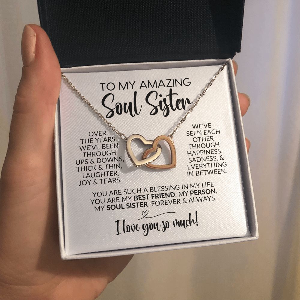 To My Soul Sister | Ups & Downs | Interlocking Hearts Necklace