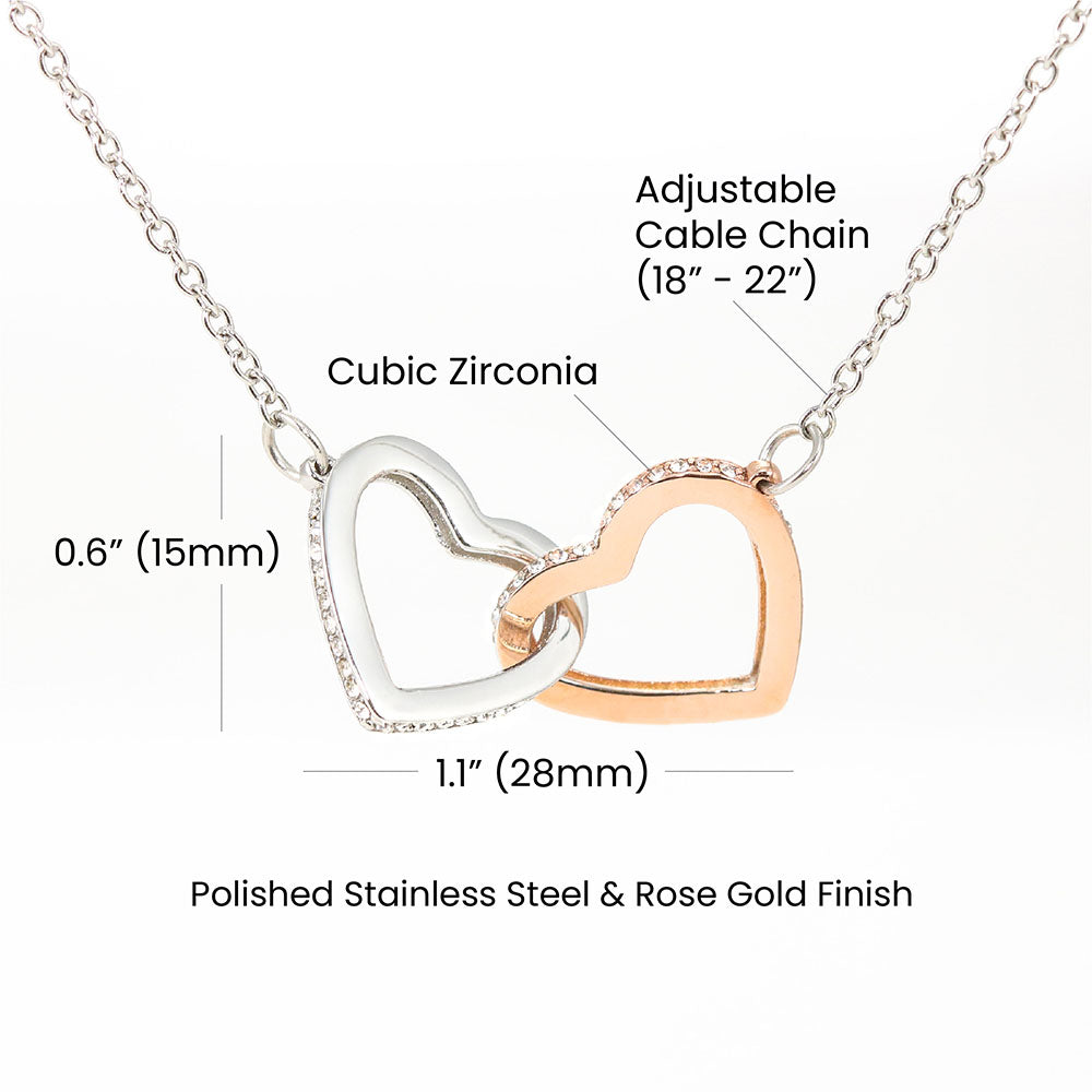 To My Unbiological Sister | Friends Become Sisters | Interlocking Hearts Necklace