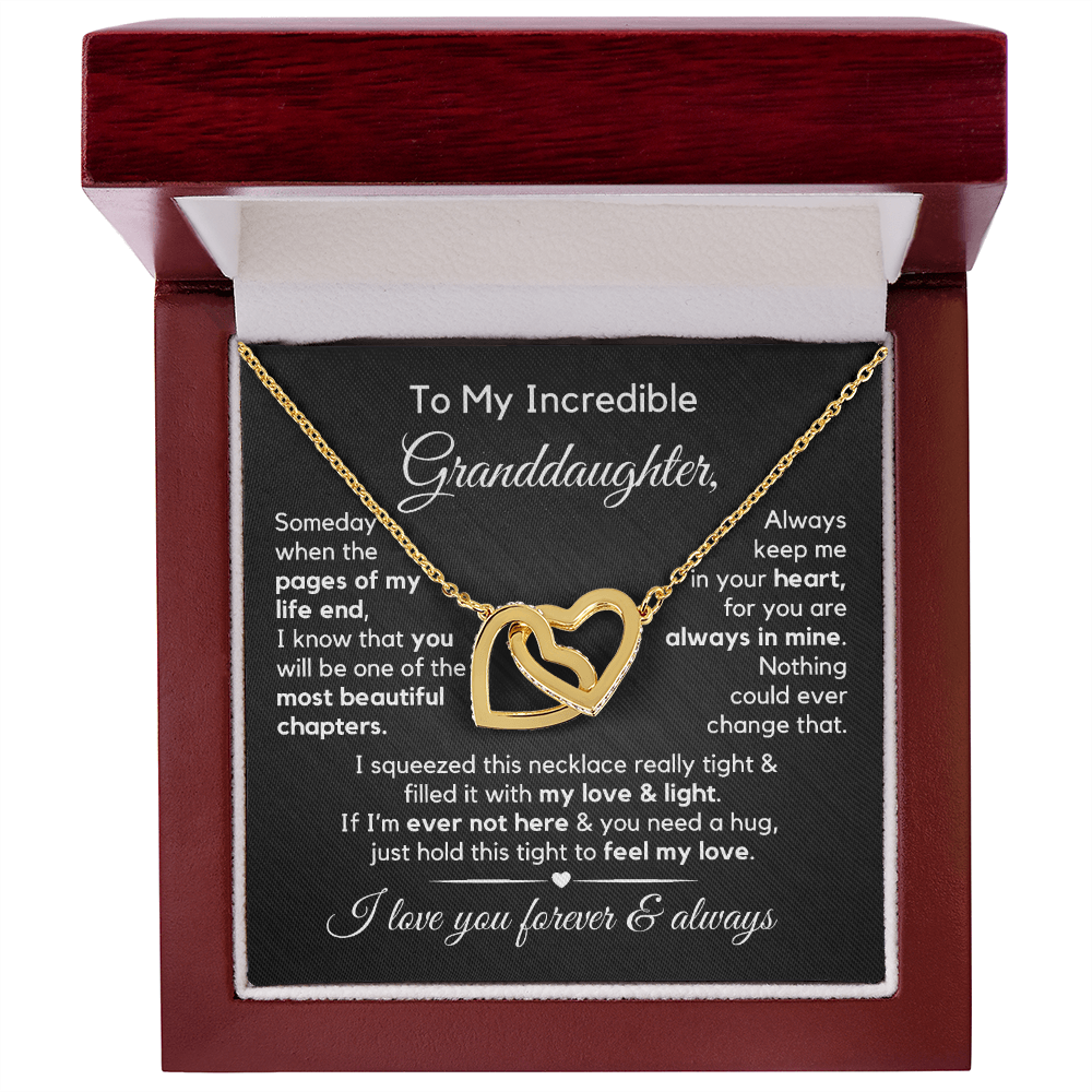 To My Granddaughter | Most Beautiful Chapter | Interlocking Hearts Necklace