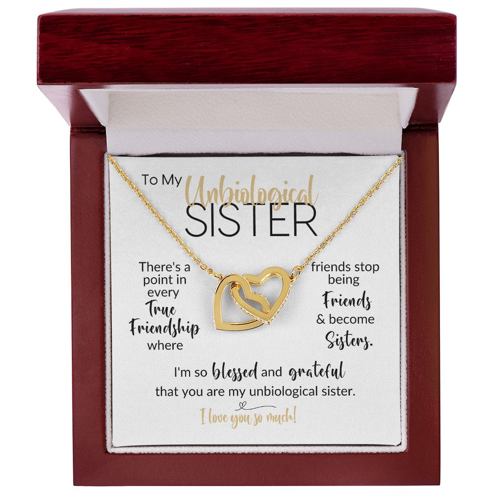 To My Unbiological Sister | Friends Become Sisters | Interlocking Hearts Necklace