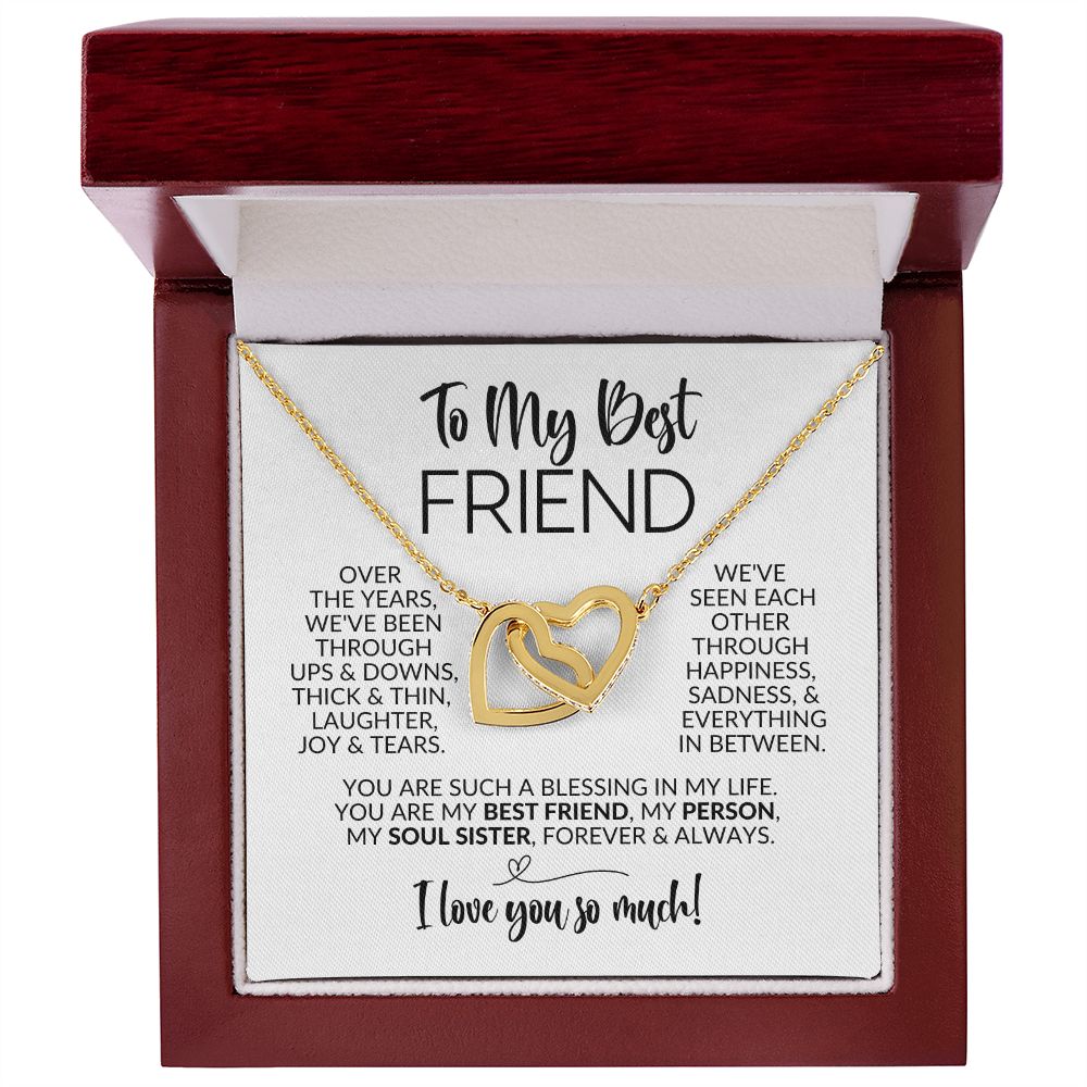 To My Best Friend | Ups & Downs | Interlocking Hearts Necklace