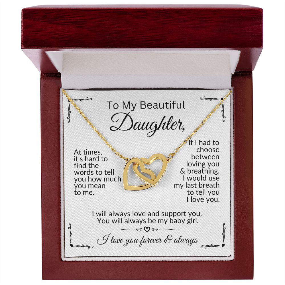 To My Daughter | Always Be My Baby Girl | Interlocking Hearts Necklace