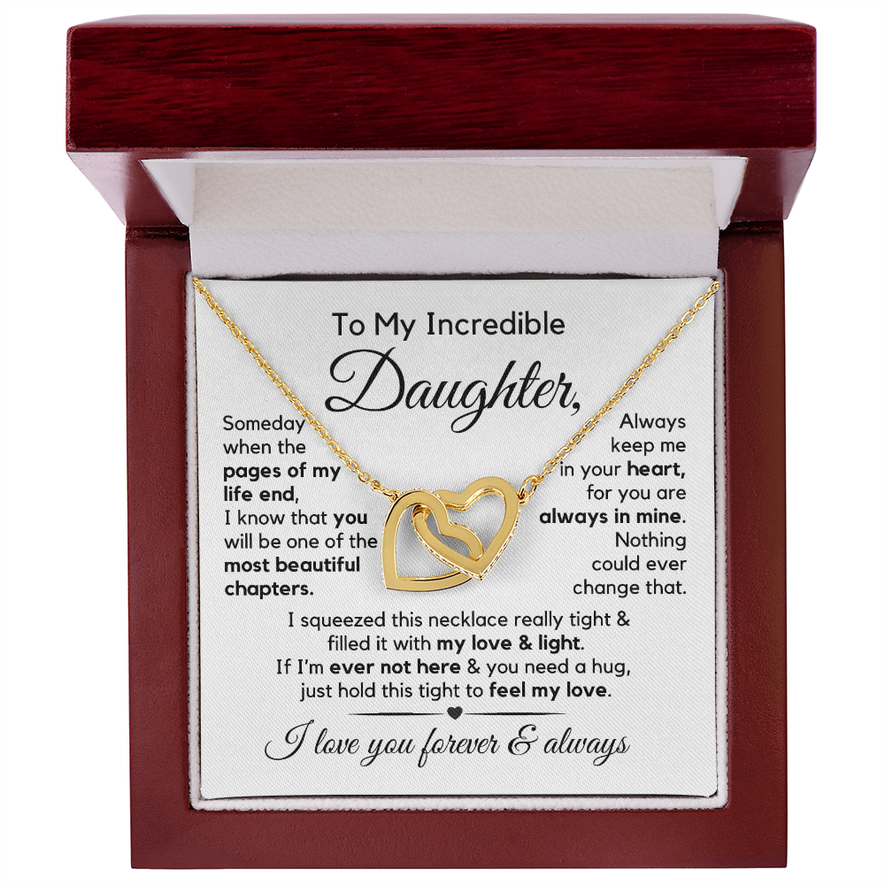 To My Daughter | Most Beautiful Chapter | Interlocking Hearts Necklace