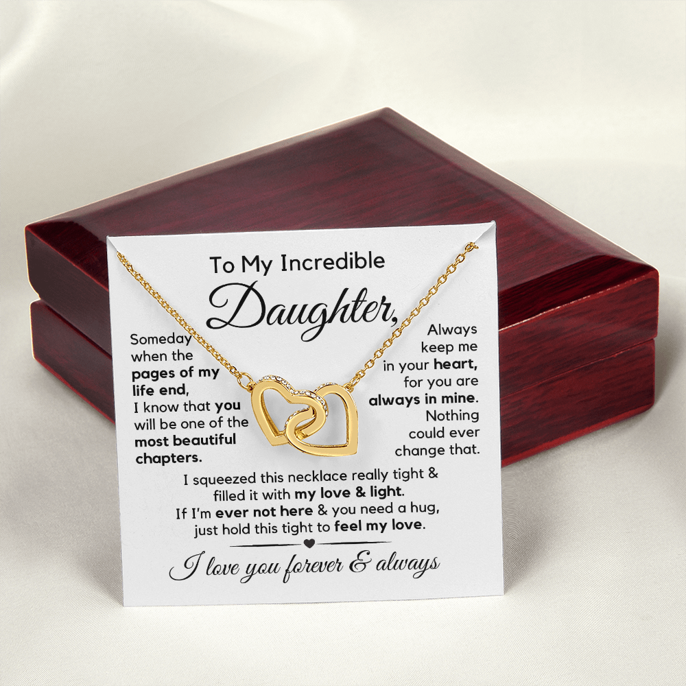 To My Daughter | Most Beautiful Chapter | Interlocking Hearts Necklace