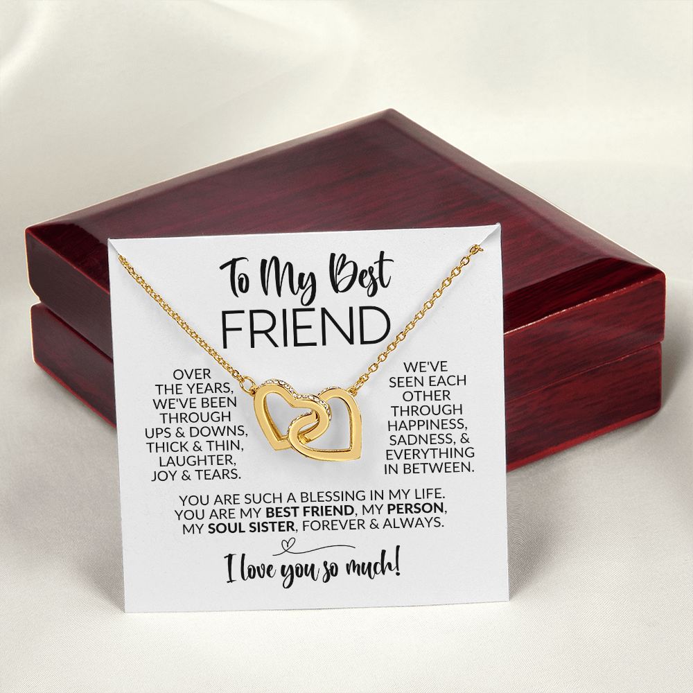 To My Best Friend | Ups & Downs | Interlocking Hearts Necklace