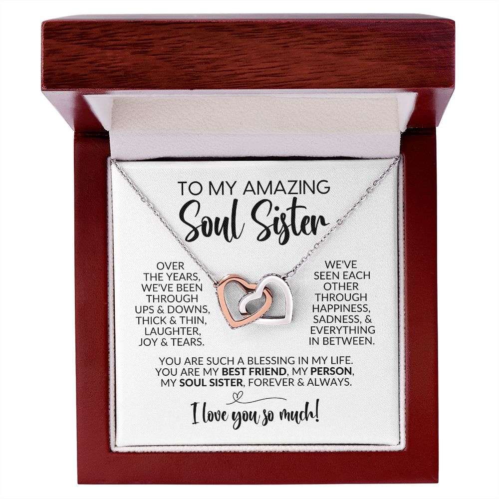 To My Soul Sister | Ups & Downs | Interlocking Hearts Necklace