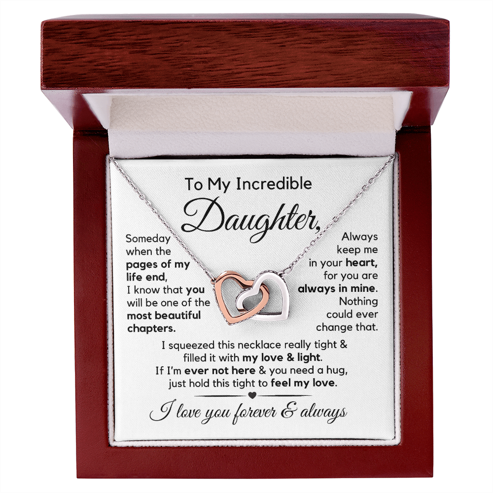 To My Daughter | Most Beautiful Chapter | Interlocking Hearts Necklace