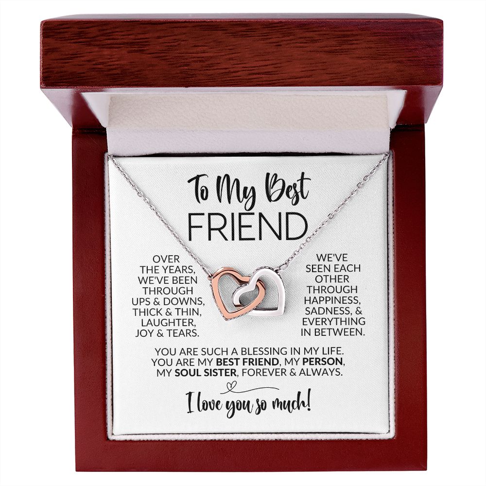 To My Best Friend | Ups & Downs | Interlocking Hearts Necklace