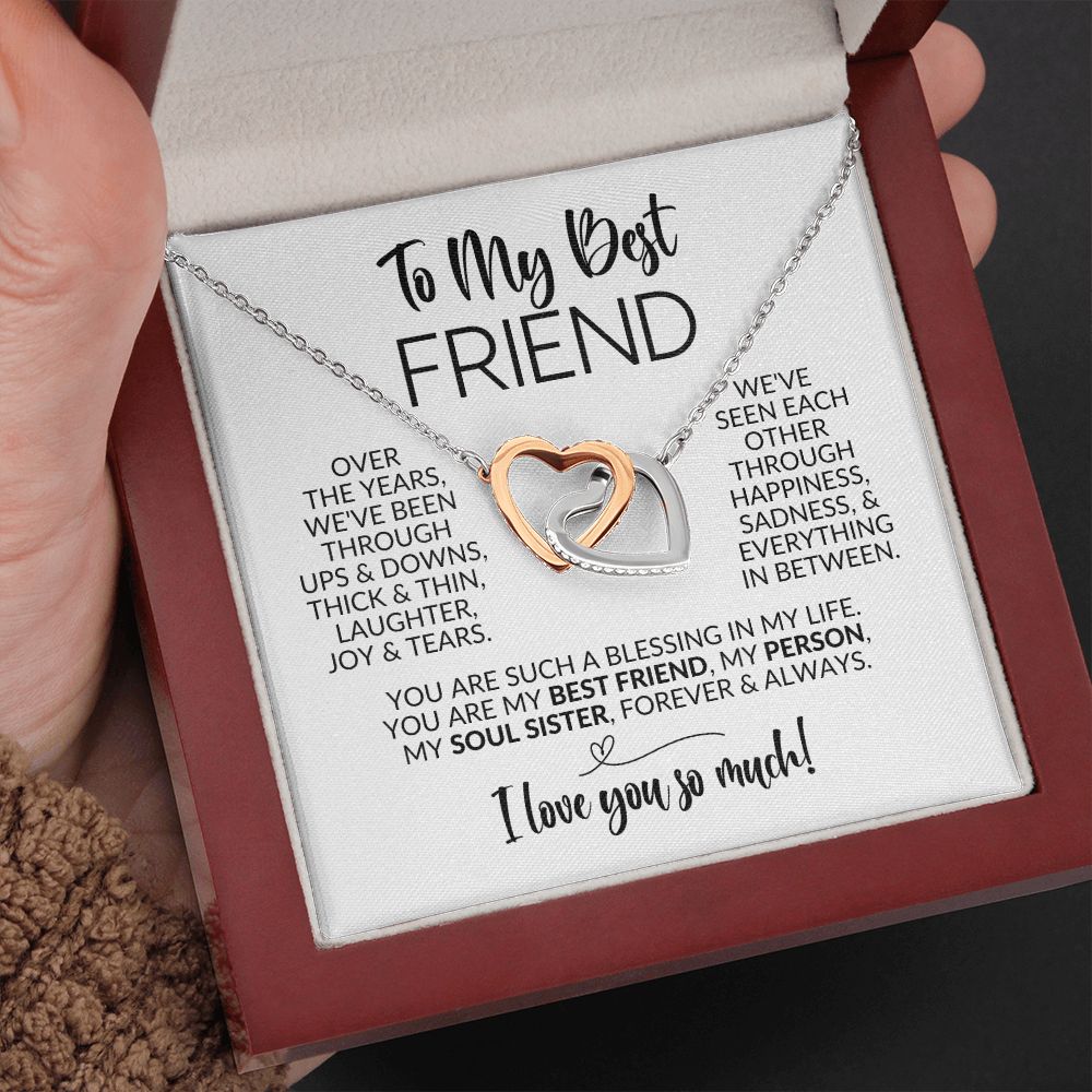 To My Best Friend | Ups & Downs | Interlocking Hearts Necklace