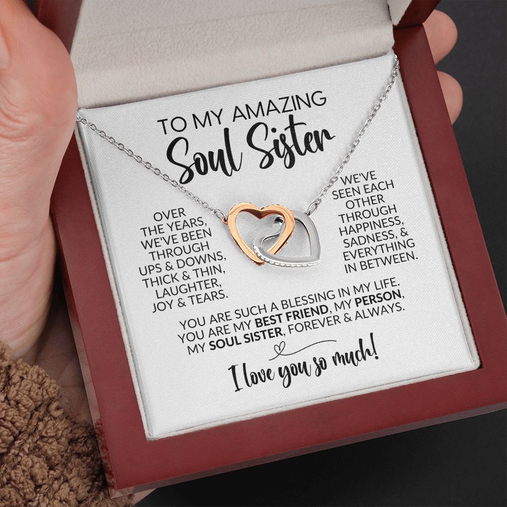 To My Soul Sister | Ups & Downs | Interlocking Hearts Necklace