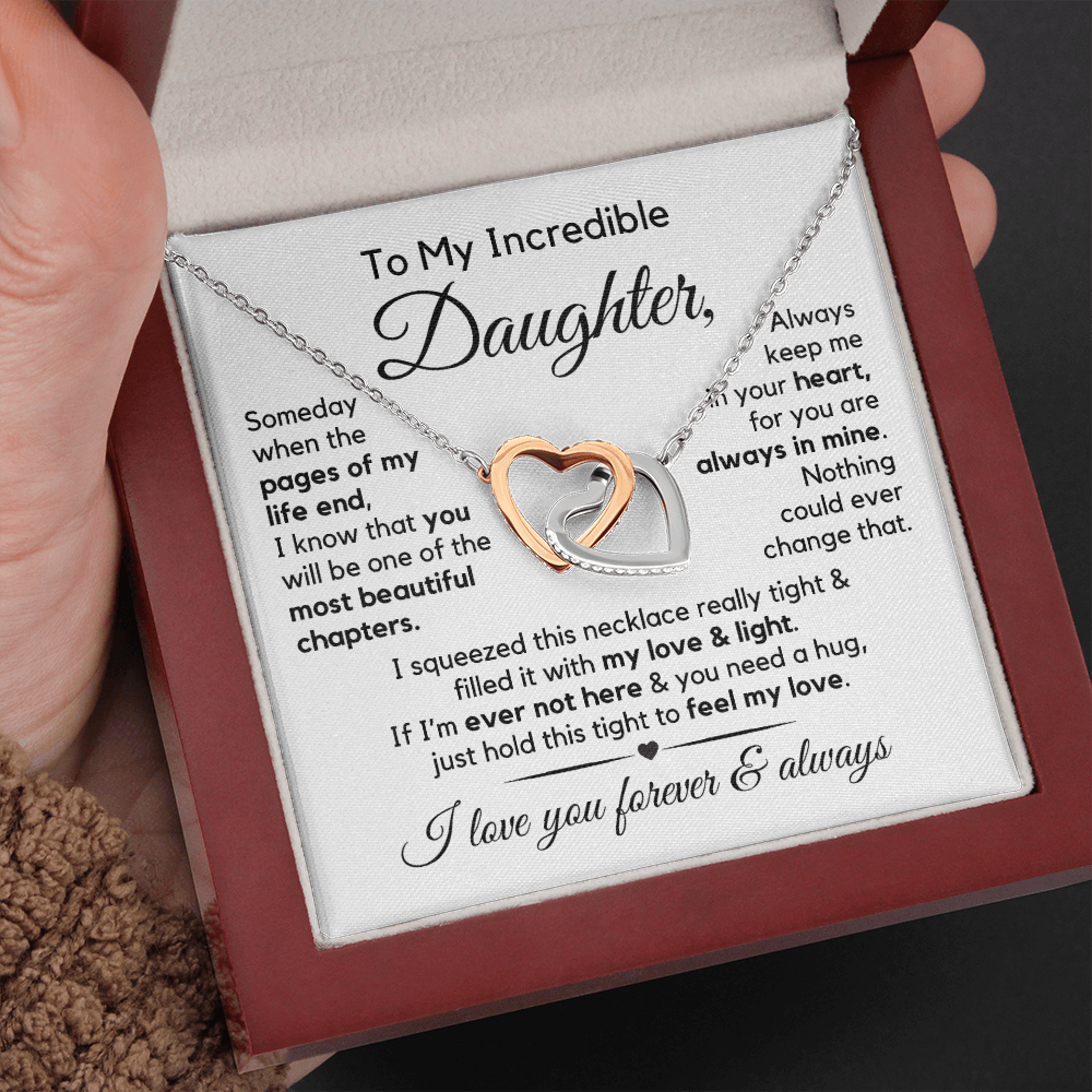 To My Daughter | Most Beautiful Chapter | Interlocking Hearts Necklace