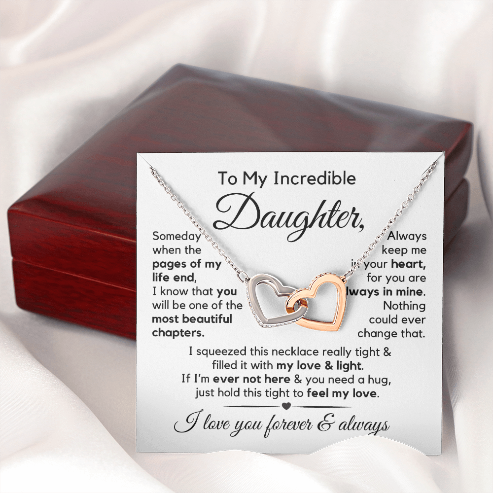 To My Daughter | Most Beautiful Chapter | Interlocking Hearts Necklace