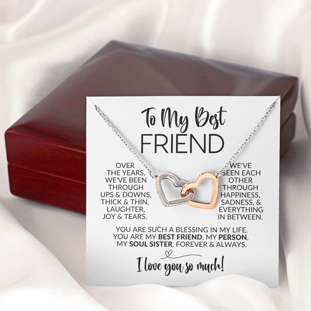 To My Best Friend | Ups & Downs | Interlocking Hearts Necklace