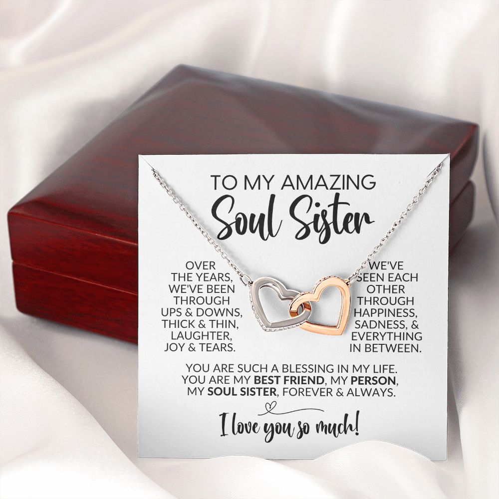 To My Soul Sister | Ups & Downs | Interlocking Hearts Necklace