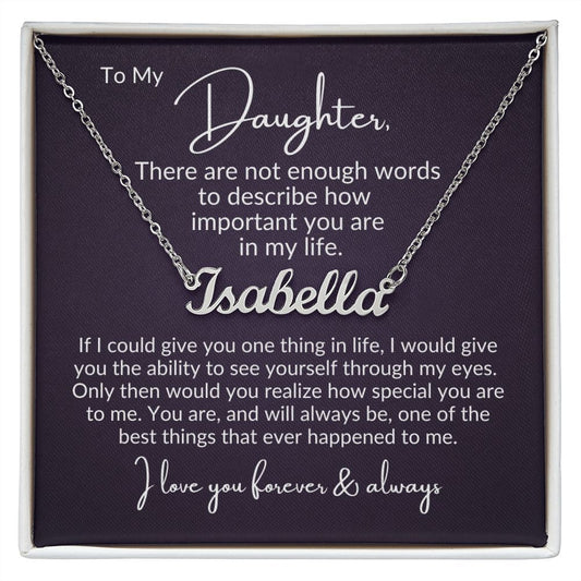 To My Daughter | Personalized Name Necklace | Not Enough Words