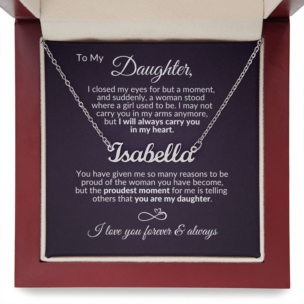 To My Daughter | Personalized Name Necklace | Proudest Moment