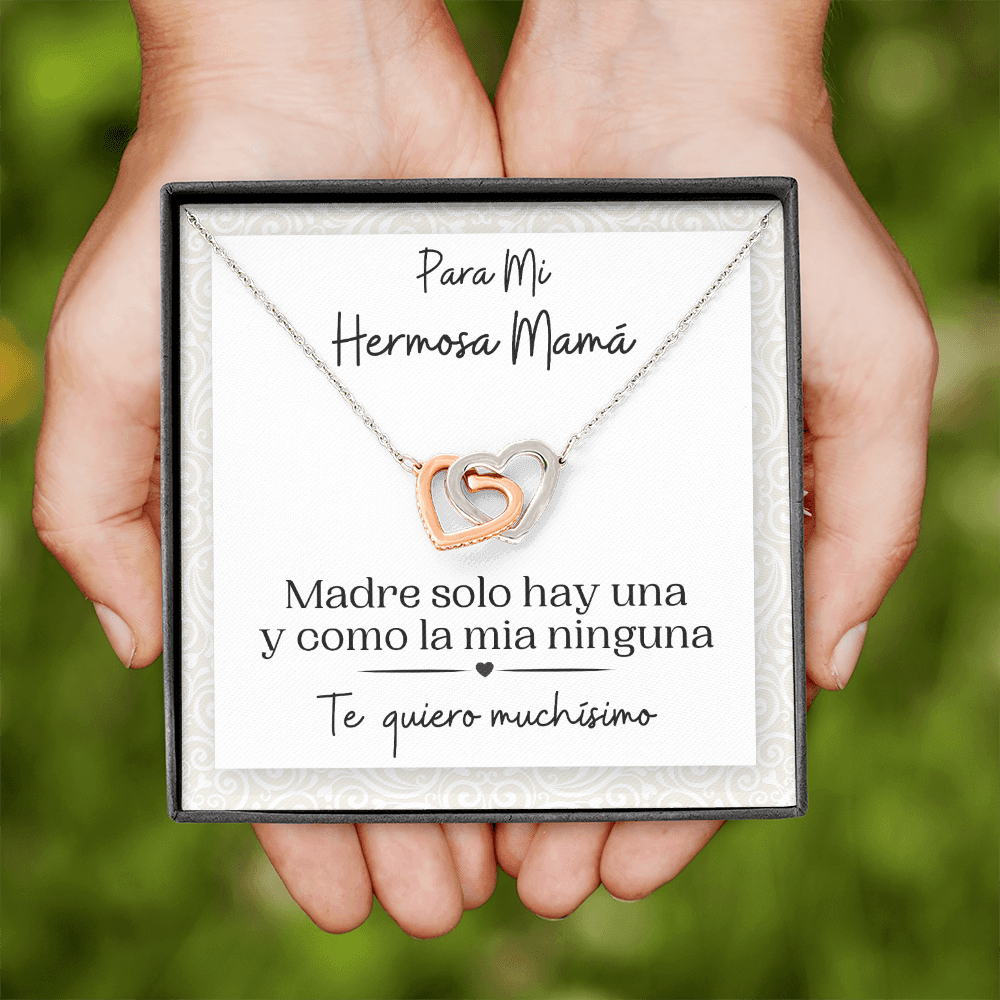 Gift for Spanish Mamá | Interlocking Hearts Necklace for Latina Mom