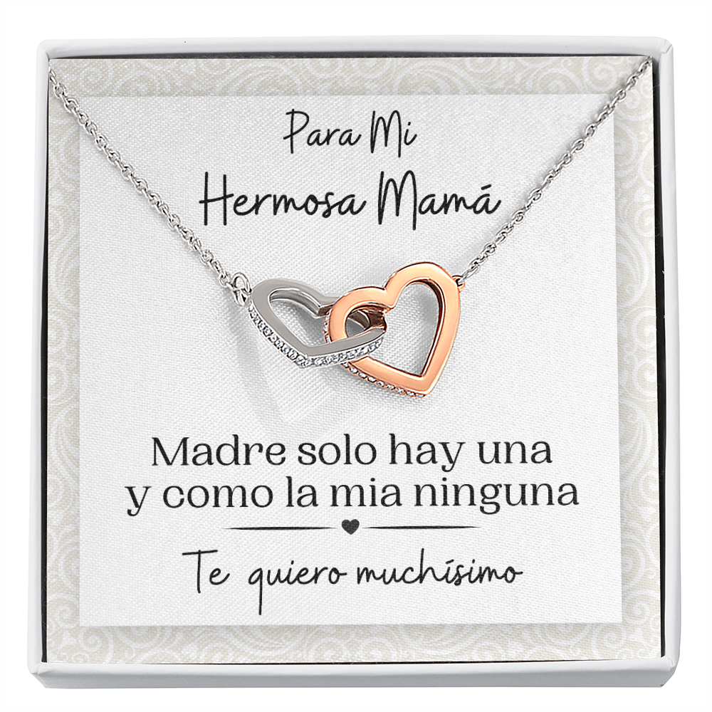 Gift for Spanish Mamá | Interlocking Hearts Necklace for Latina Mom