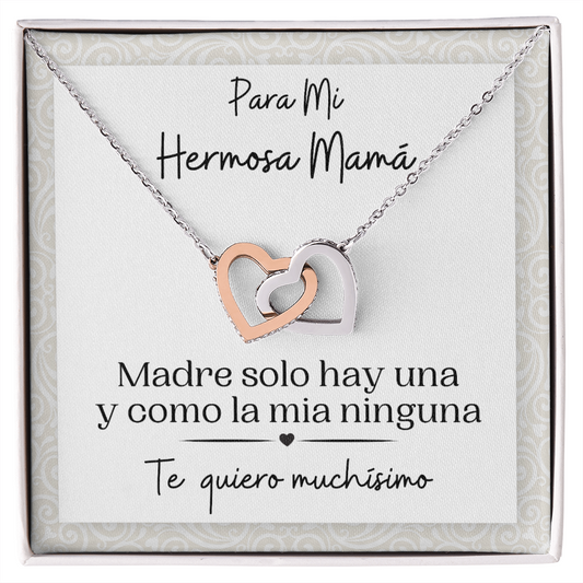 Gift for Spanish Mamá | Interlocking Hearts Necklace for Latina Mom