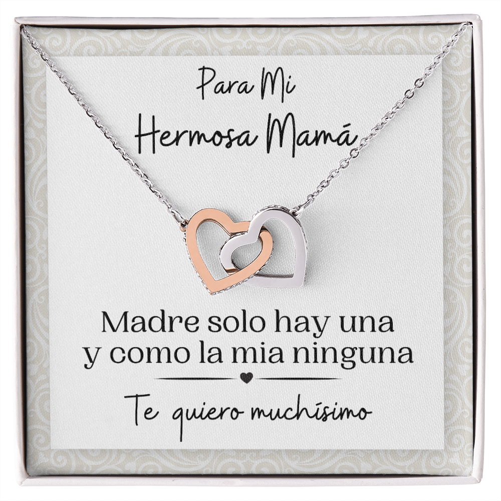 Gift for Spanish Mamá | Interlocking Hearts Necklace for Latina Mom