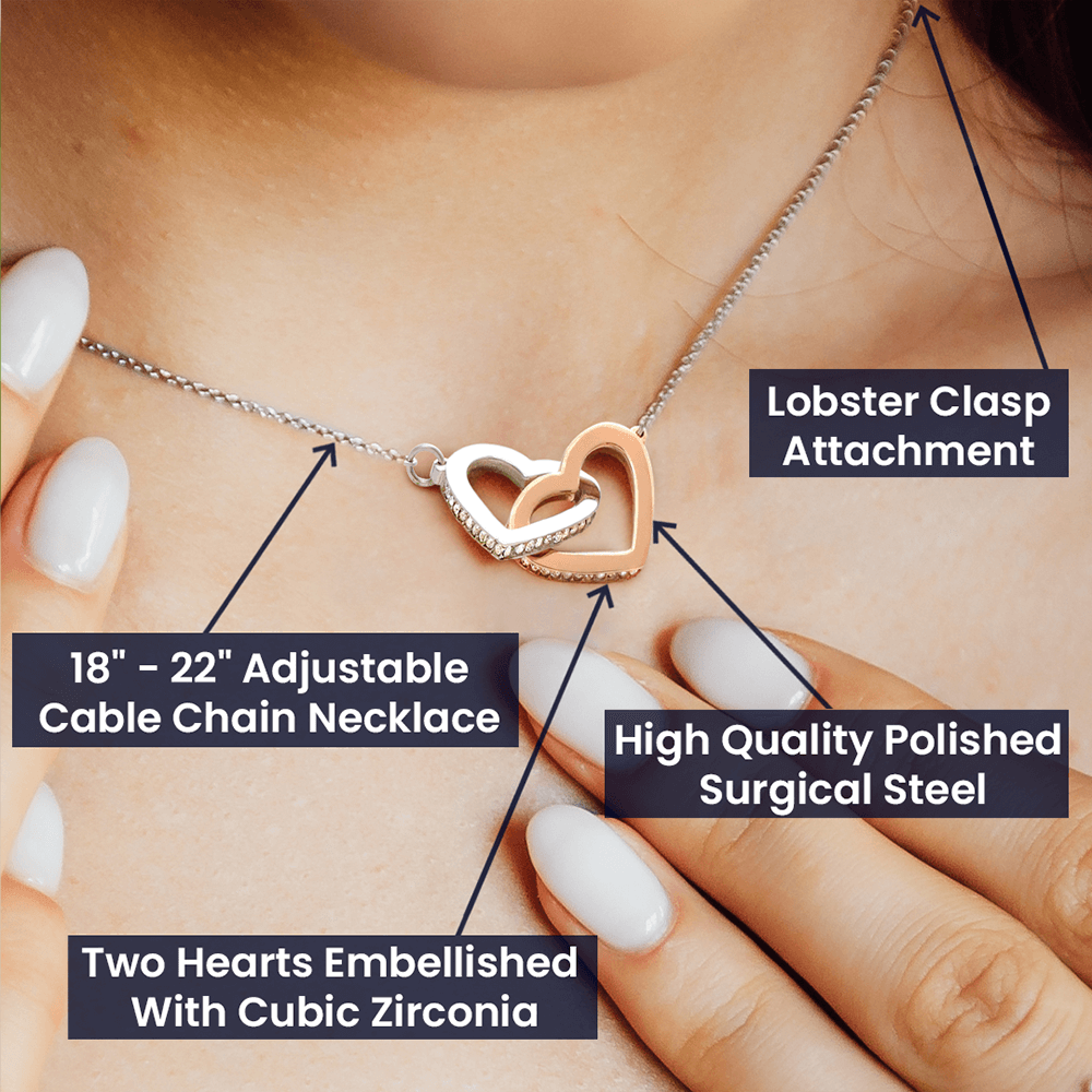 Gift for Spanish Mamá | Interlocking Hearts Necklace for Latina Mom