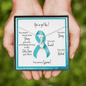 Ovarian Cancer Warrior | Ribbon Necklace | Gift for Survivor, Fighter, Support