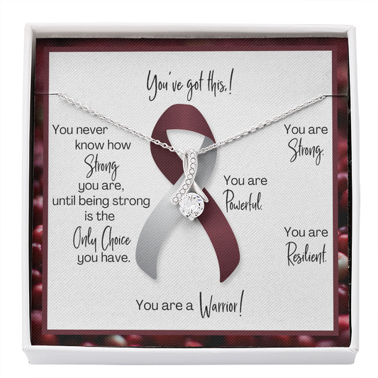 Head and Neck Cancer Warrior | Ribbon Necklace | Gift for Support, Fighter, Survivor