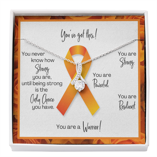 Kidney Cancer Warrior | Ribbon Necklace | Gift for Survivor, Fighter, Support