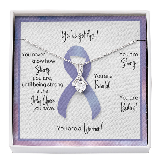 Stomach Cancer Warrior | Ribbon Necklace | Gift for Gastric Cancer, Eating Disorder Support