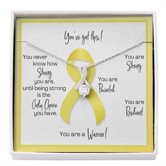 Bone Cancer Warrior | Ribbon Necklace | Gift for Sarcoma Fighter, Survivor, Support