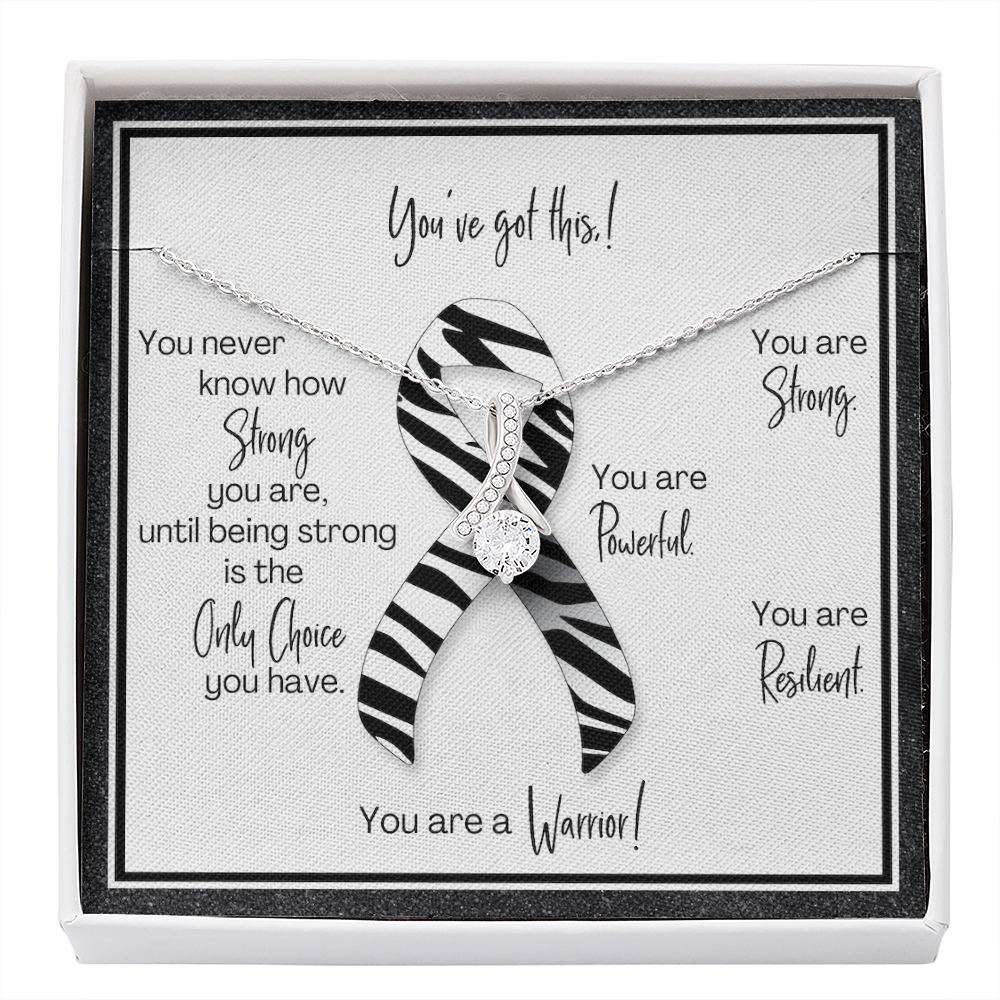 Carcinoid Cancer Warrior | Ribbon Necklace | Gift for Support, Survivor, Fighter