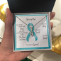 Ovarian Cancer Warrior | Ribbon Necklace | Gift for Survivor, Fighter, Support