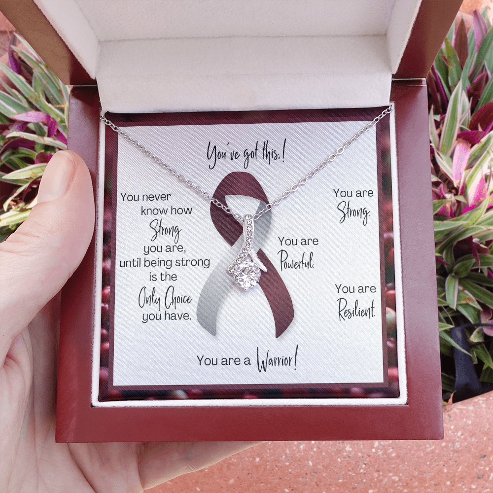 Head and Neck Cancer Warrior | Ribbon Necklace | Gift for Support, Fighter, Survivor