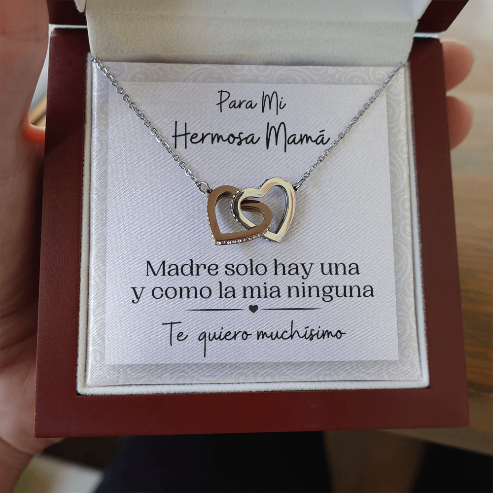 Gift for Spanish Mamá | Interlocking Hearts Necklace for Latina Mom