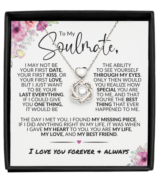 To My Soulmate | My Missing Piece | Heart Knot Necklace