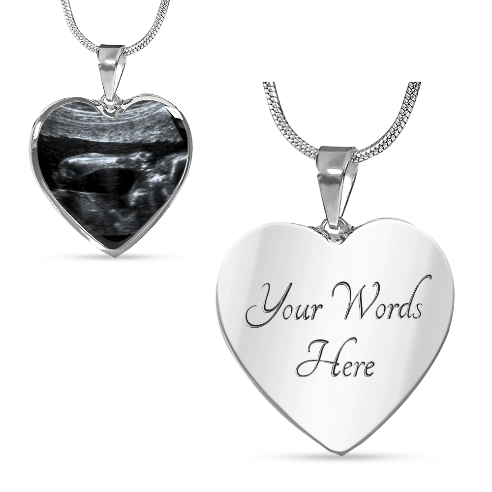 Pregnancy Gift | Ultrasound Photo Upload Heart Pendant