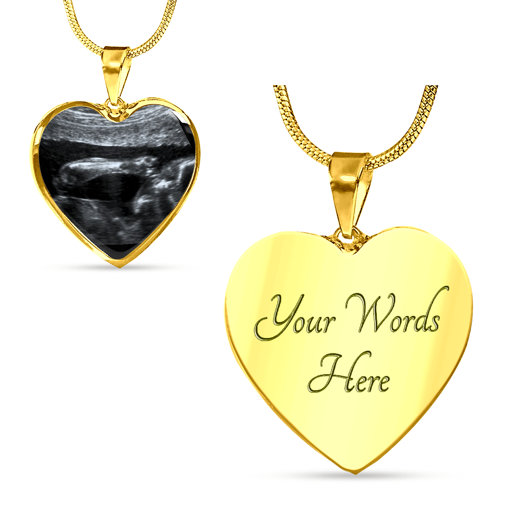 Pregnancy Gift | Ultrasound Photo Upload Heart Pendant