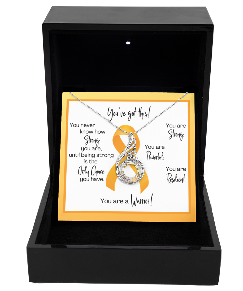 Appendix Cancer Warrior  | Rising Phoenix Necklace | Gift for Support, Fighter, Survivor