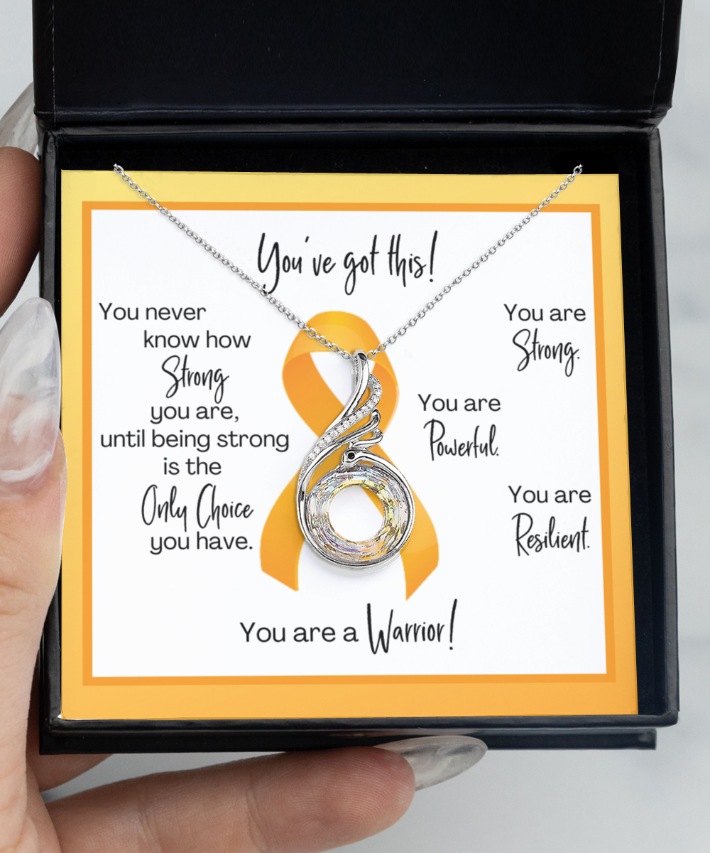 Appendix Cancer Warrior  | Rising Phoenix Necklace | Gift for Support, Fighter, Survivor