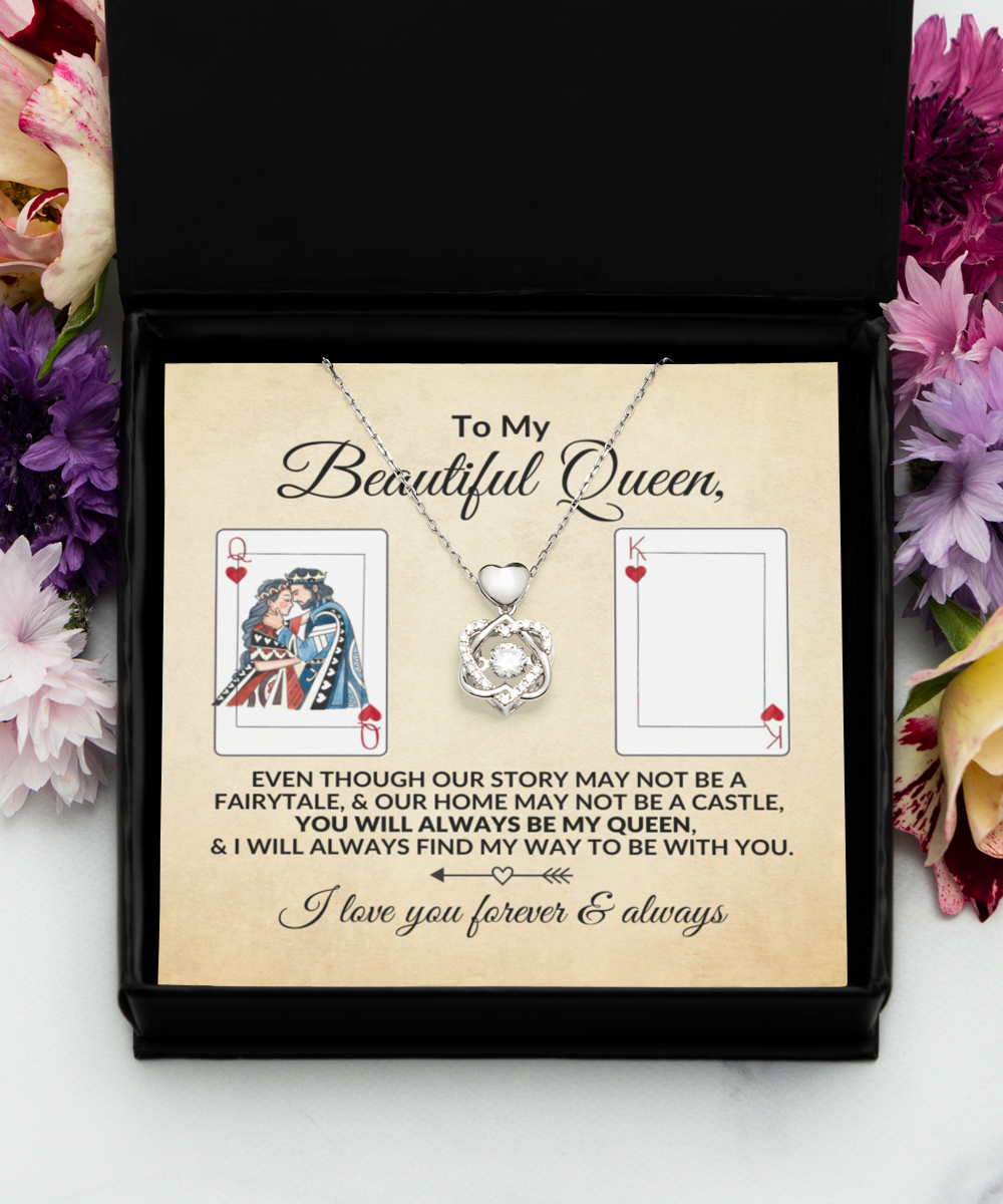 To My Queen | Always Be My Queen | Heart Knot Necklace