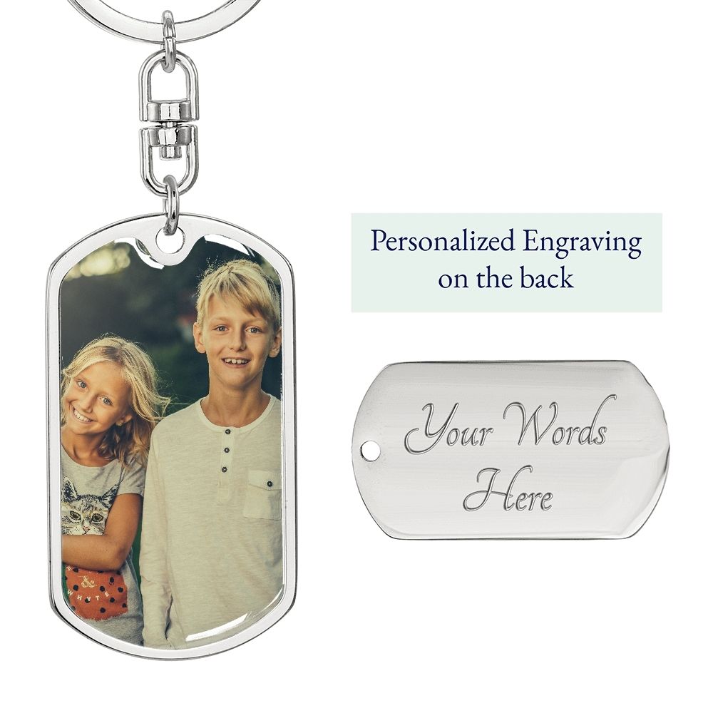 Custom Keychain for Grandpa | Personalized Photo Gift from Grandchildren